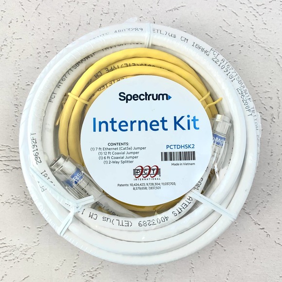 Spectrum Internet Kit - PCTDHSK2 - Ethernet Coax and Splitter Cables - Picture 1 of 2
